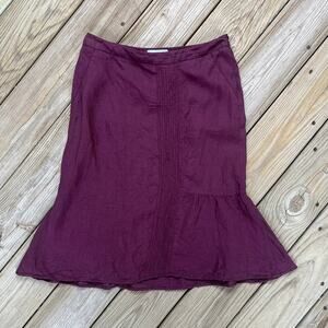 Lineaemme Vintage Purple 100% Linen Skirt Italian Made Size 6